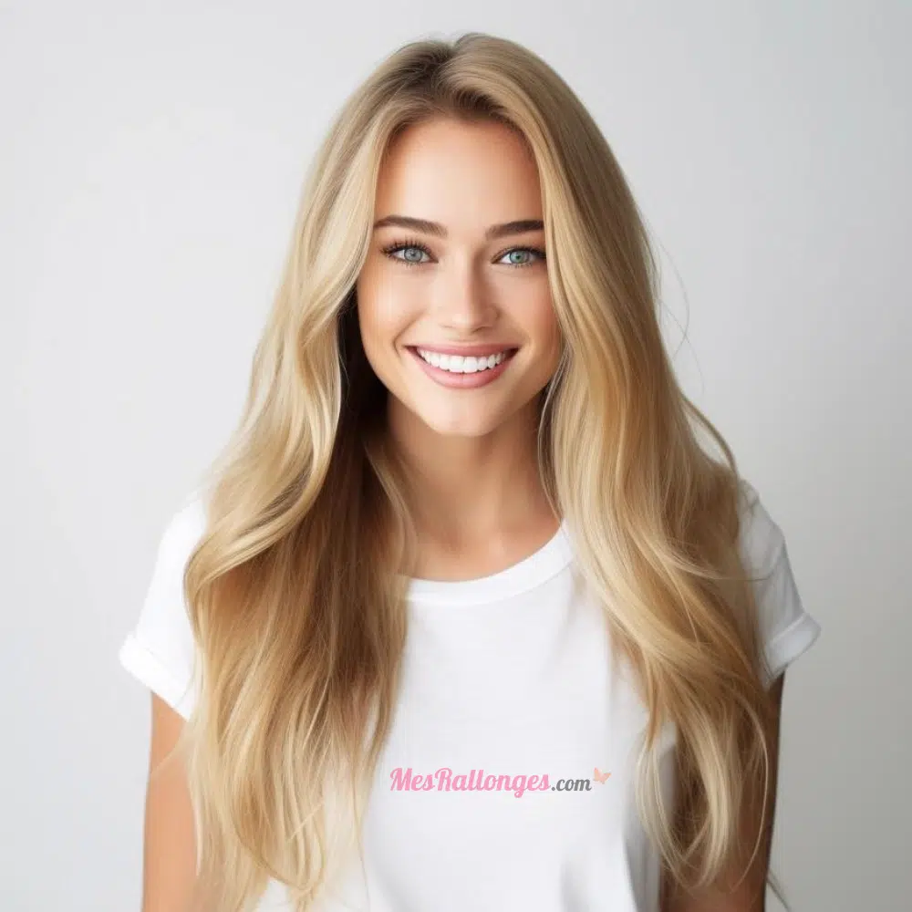 une femme avec des extensions de cheveux