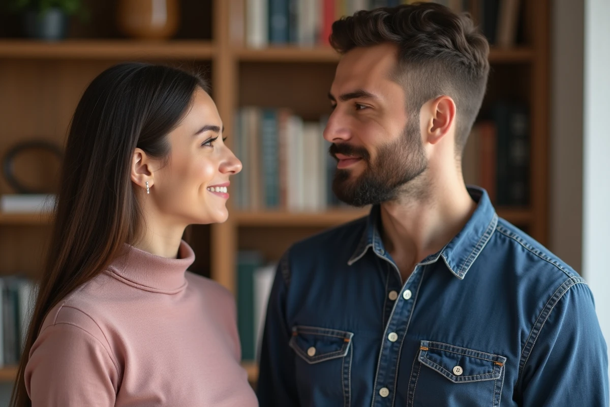 Deux personnes côte à côte présentant des formes de nez différentes, dont un nez aquilin, pour illustrer un guide comparatif des formes de nez