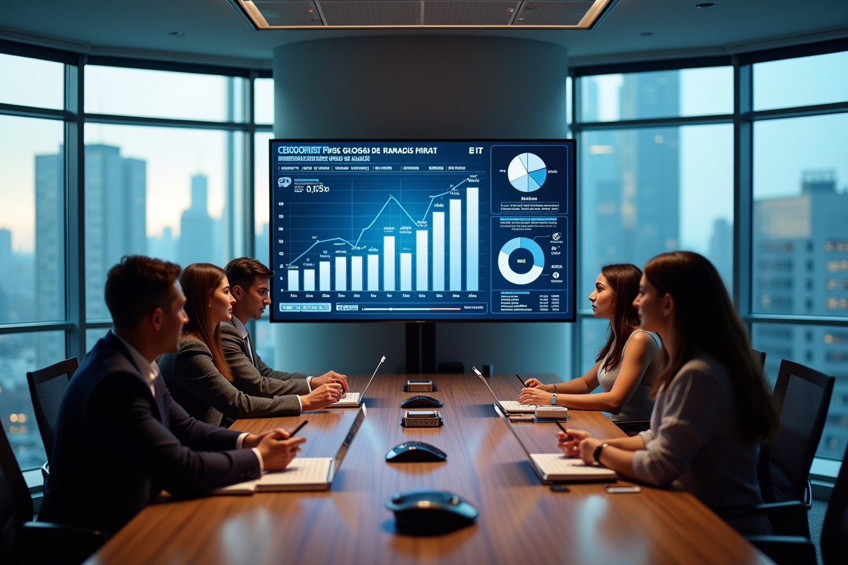 Equipe de jeunes professionnels analysant des données cosmétiques