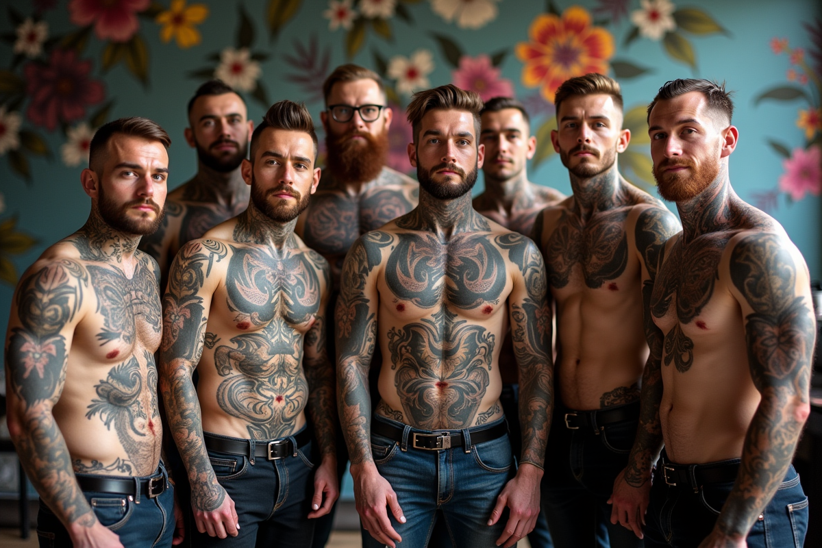 Groupe de tatoués lors d